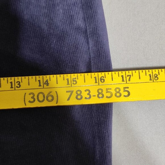 HUE Corduroy Leggings women's size M dark blue stretchy ankle crop - Picture 8 of 11